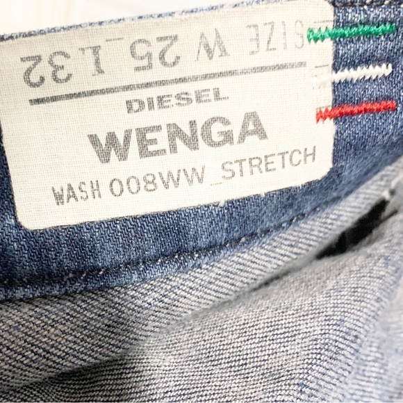 Diesel Wenga Wash 008WW Stretch Distressed Denim Jeans Front Patch Pockets 💙 - Picture 13 of 15